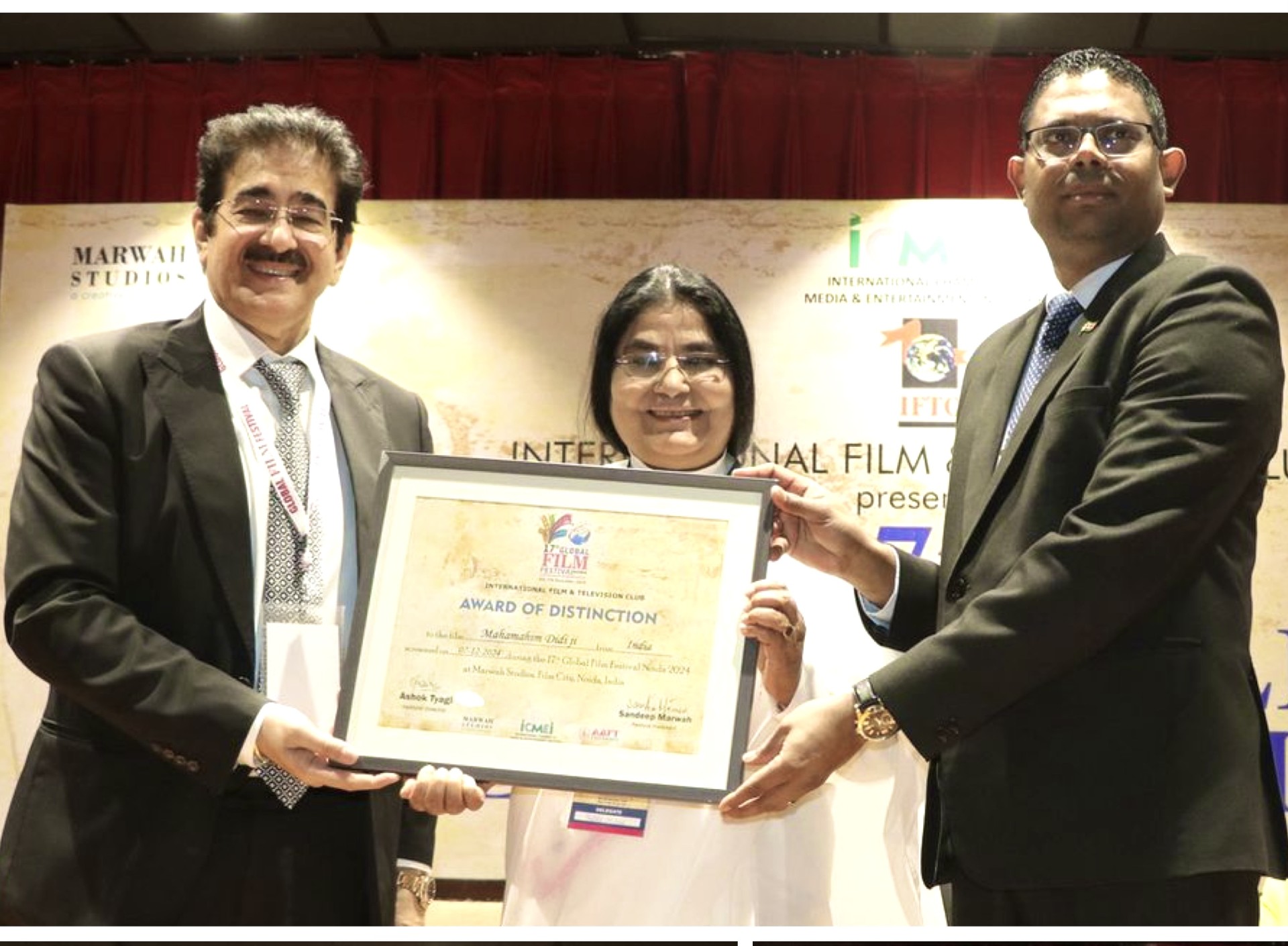 Award of Distinction Presented to Feature Film Maha Mahim DidiJi Murmu at 17th Global Film Festival