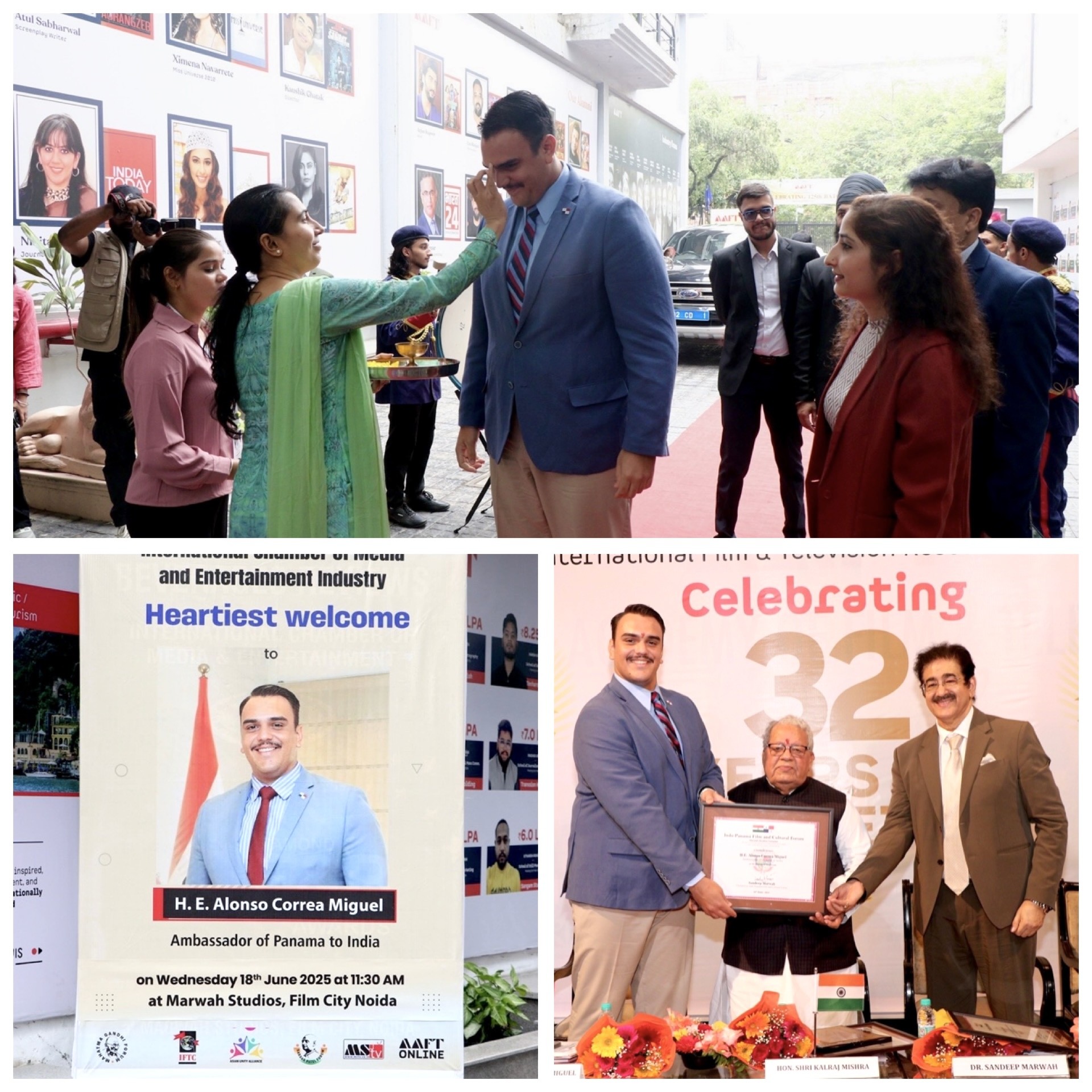 Alonso Correa Miguel Honoured with Patronship of Indo Panama Film and Cultural Forum