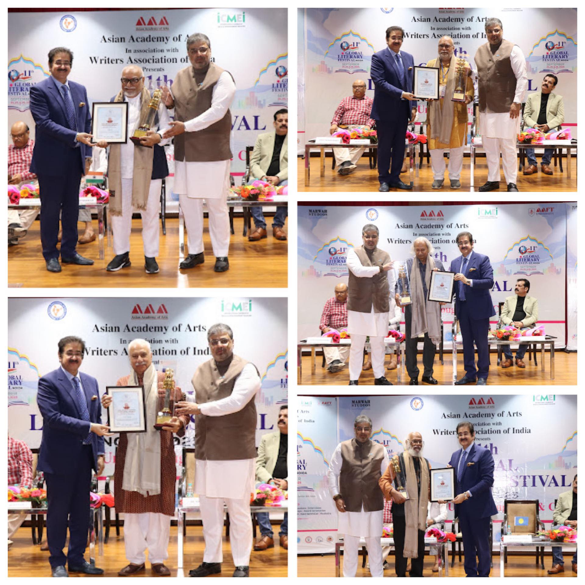 8th Atal Bihari Vajpayee National Award for Promotion of Art and Culture 2025 Presented During 11th Global Literary Festival Noida at Marwah Studios